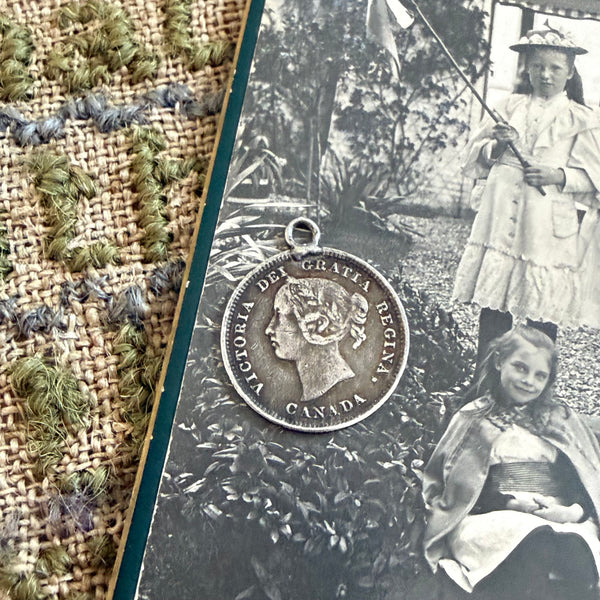 Victorian M Love Token Charm