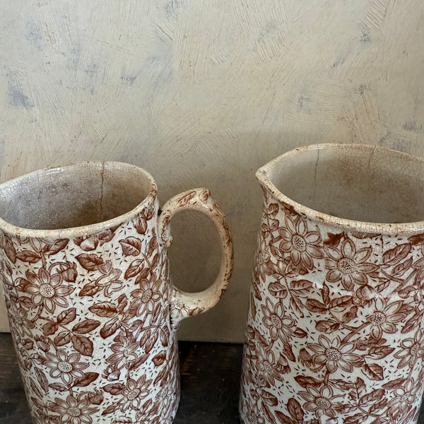 Antique Floral Stained Jug