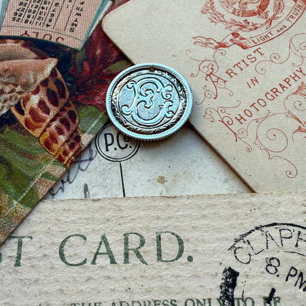 Victorian E Love Token Charm