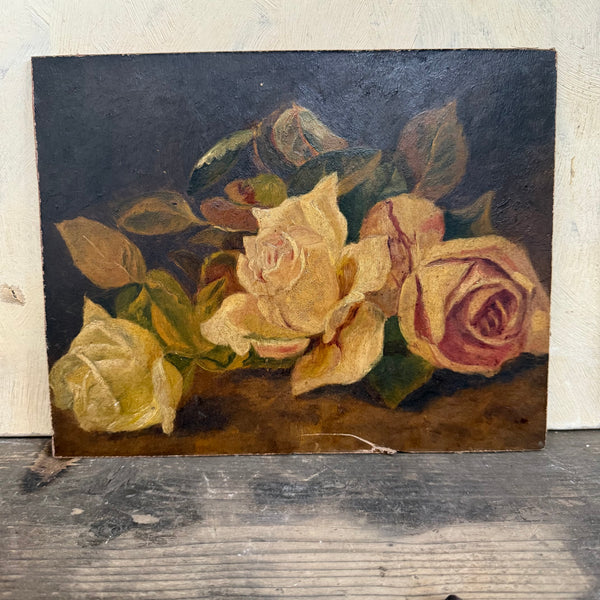 Antique Rose Oil Painting