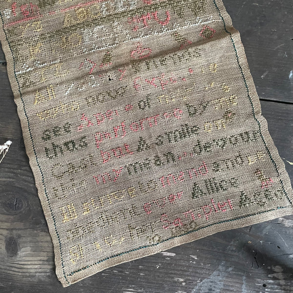 Antique 1882 Victorian Sampler