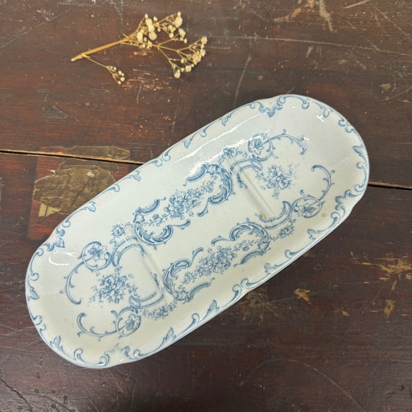 Antique Blue Transfer Toothbrush Dish