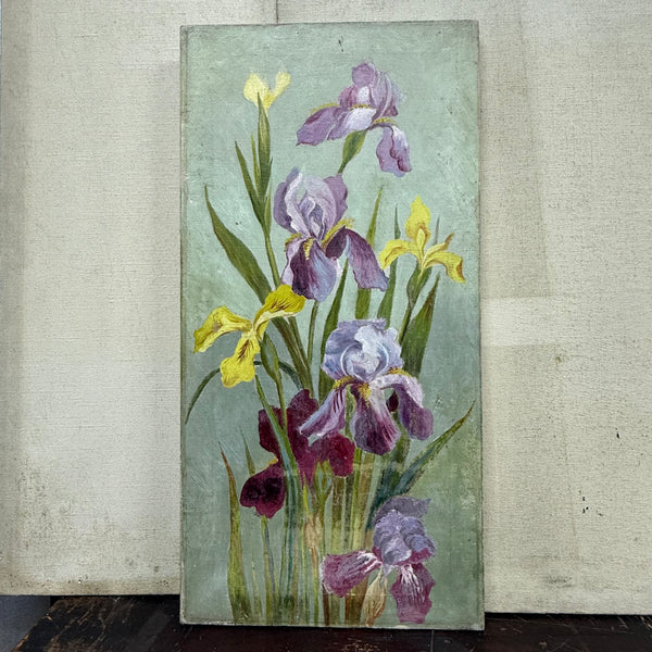 Antique Floral Painting on Canvas