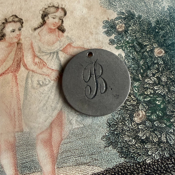 Victorian B Love Token Charm