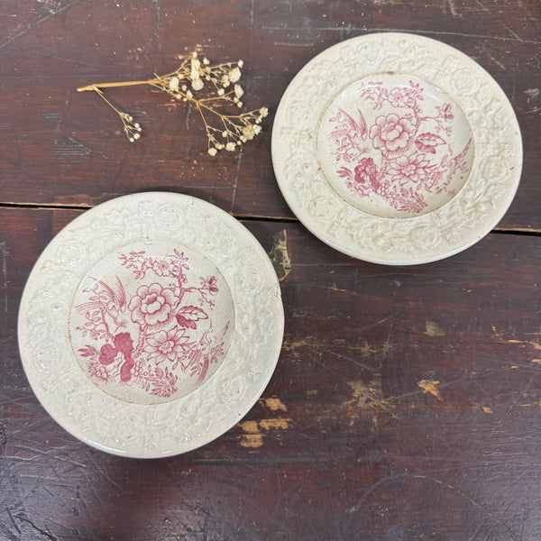Victorian Pink Transfer Floral Plate