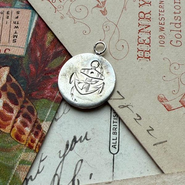 Victorian Pictorial Anchor Love Token Charm
