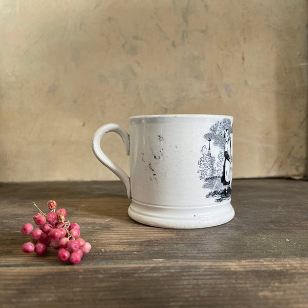 Antique 1840s Motto Mug