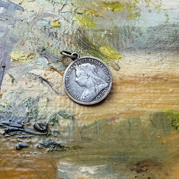 Victorian fleur de lis Love Token Charm