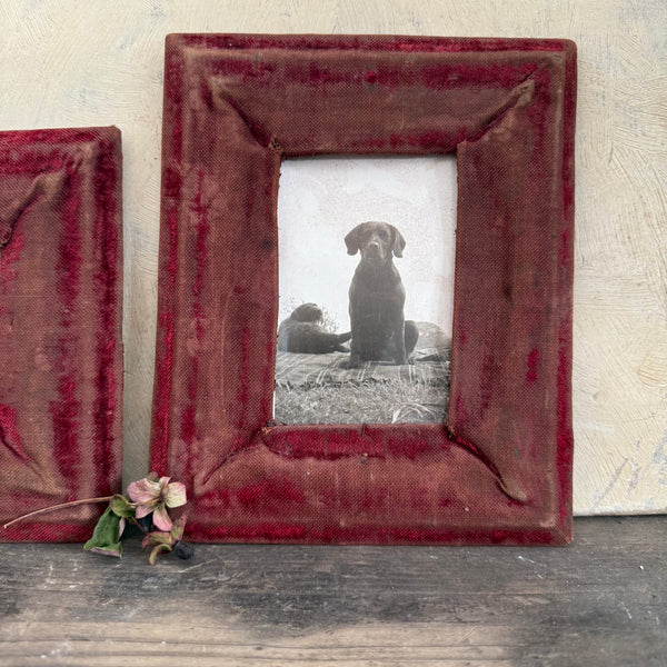 Pair Antique Victorian Velvet Frame