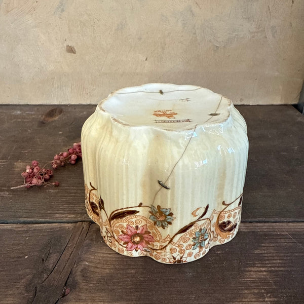 Antique Staple Repair Covered Bowl