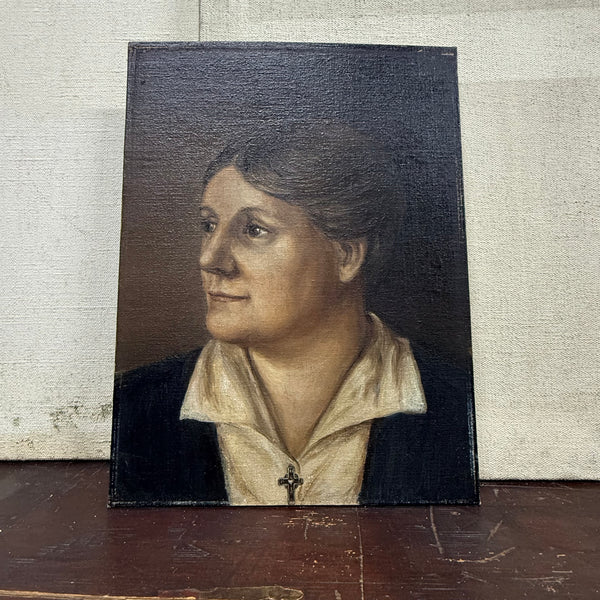 Vintage Portrait Painting on Board