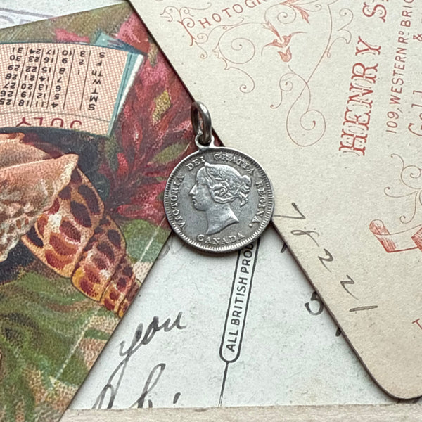 Victorian V Love Token Charm
