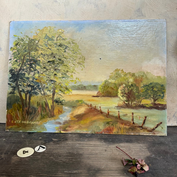Vintage Field Oil Painting