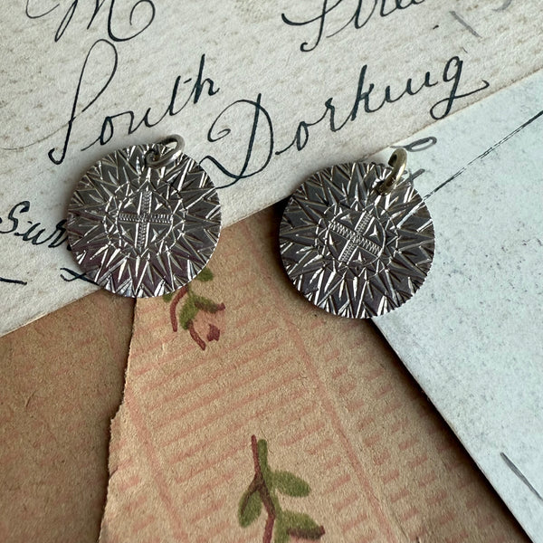 Victorian Cross Pattern Love Token Charm