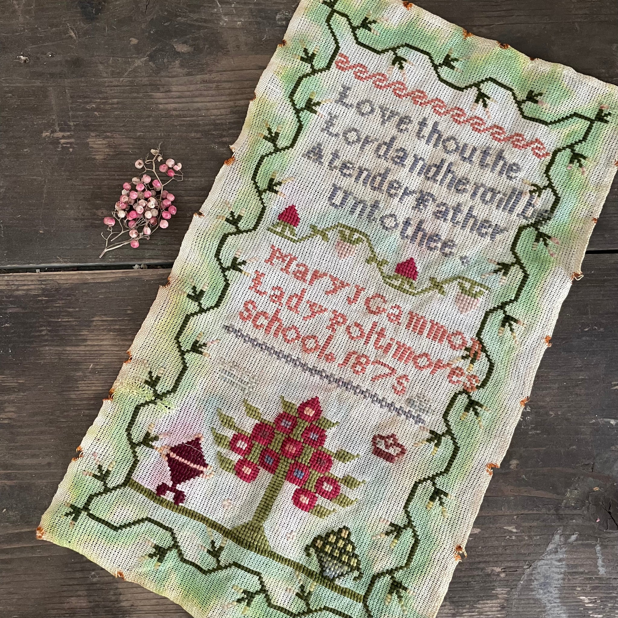 Antique 1875 Sampler