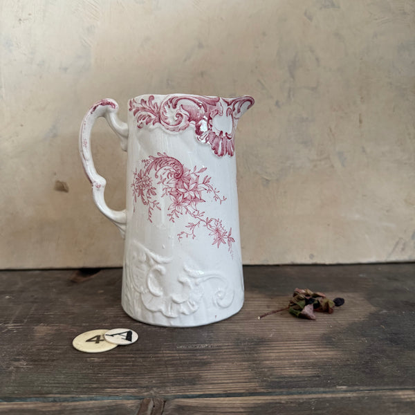 Antique Pink Transferware Jug