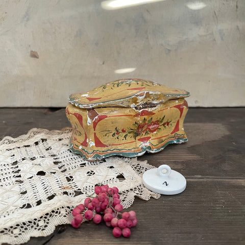 Antique Worn Painted Wooden Box