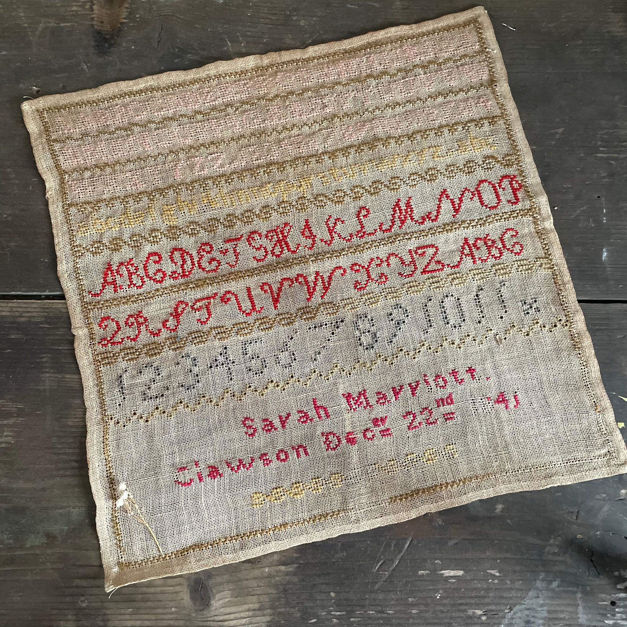 Antique Victorian Sampler 1841