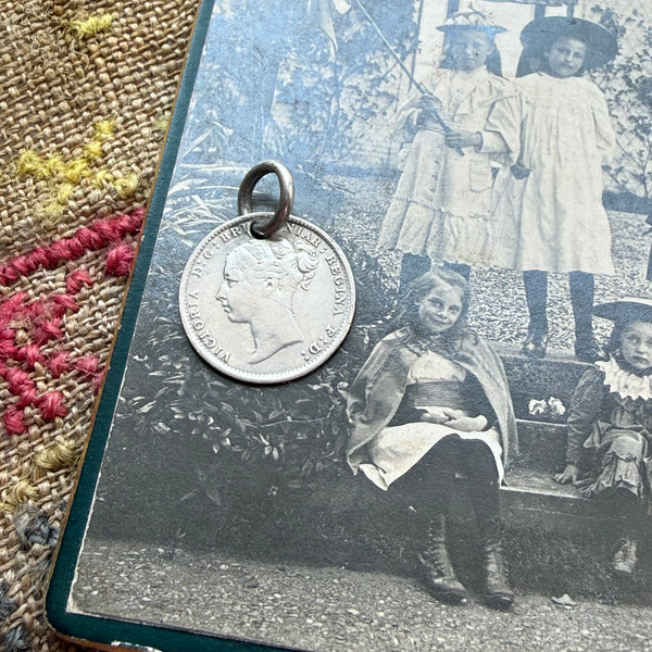 Victorian M Love Token Charm