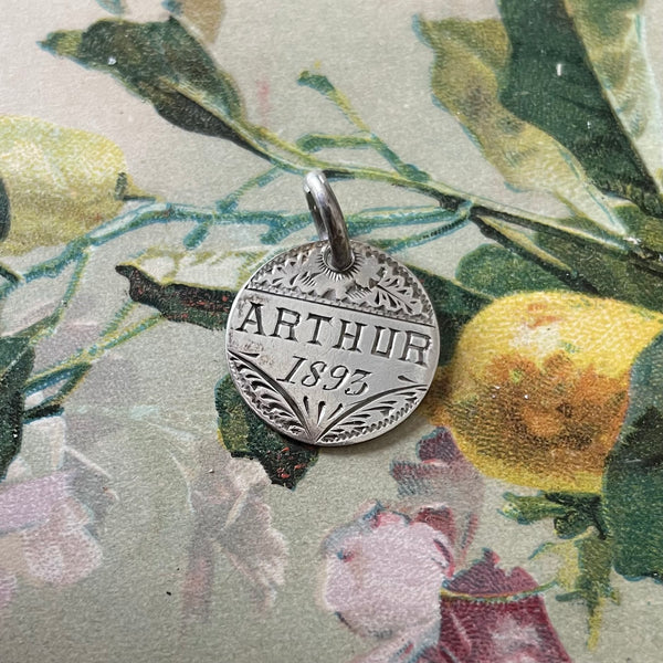 Victorian Arthur 1893 Love Token Charm