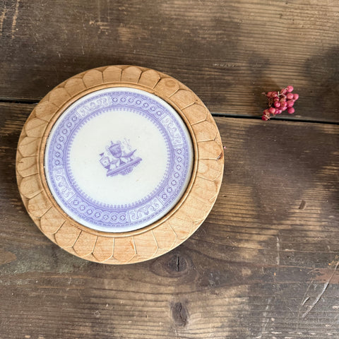 Antique Floral Ceramic Bread board