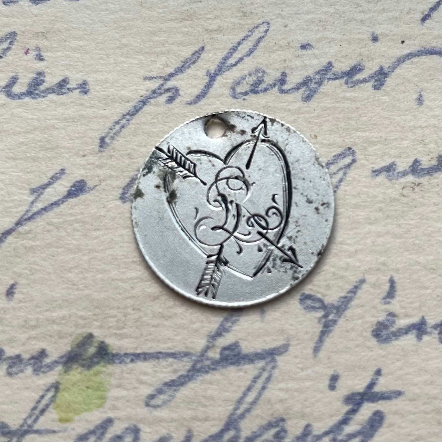 Victorian RL Heart Love Token Charm
