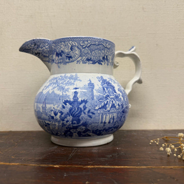 Antique Victorian Blue Transfer Jug