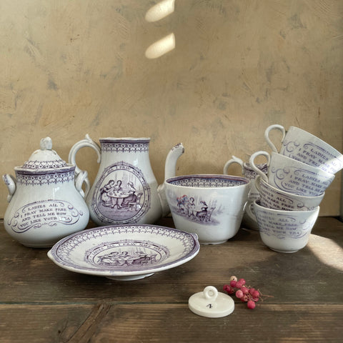 Antique 'Ladies all I pray make free and tell me how you like your tea' Set