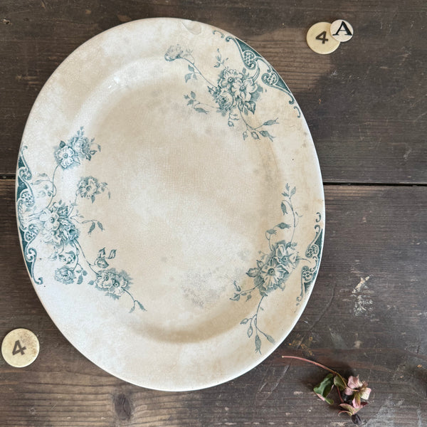 Antique Transferware Stained & Crazed Plate