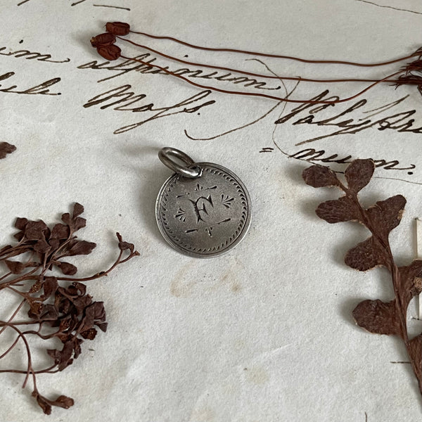 Victorian F Initial Love Token Charm