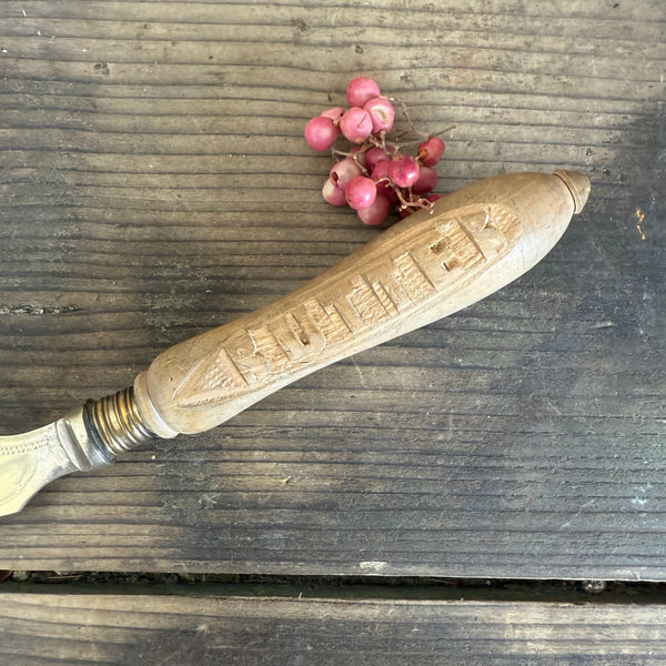 Antique Carved Handle Butter Knife