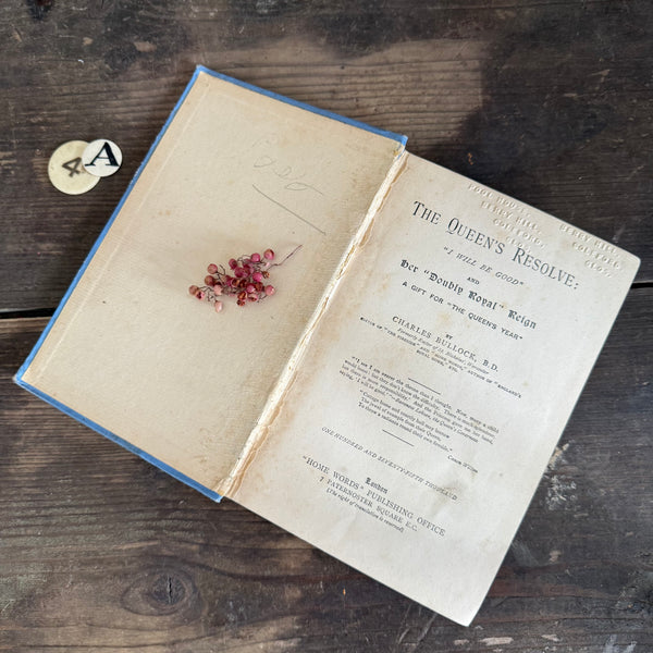 Antique 'The Queens Resolve' Book
