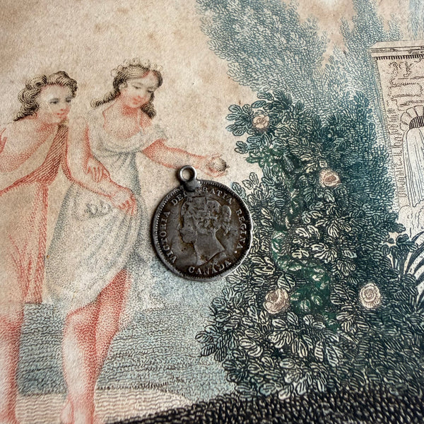 Victorian M Love Token Charm