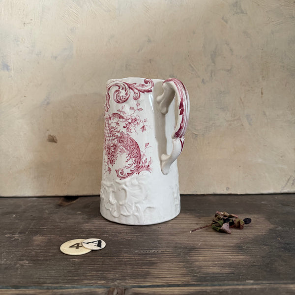 Antique Pink Transferware Jug