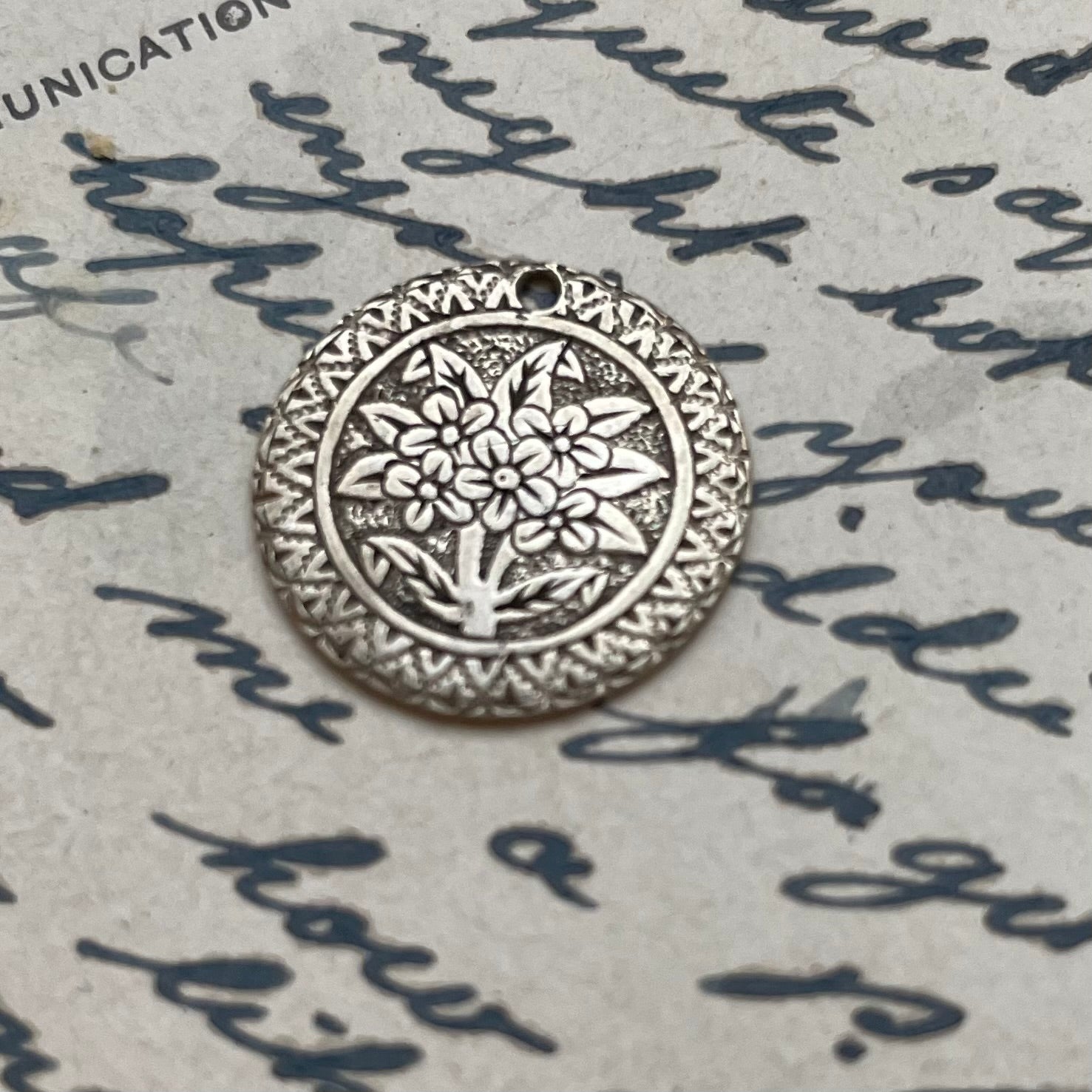 Victorian Floral Love Token Charm