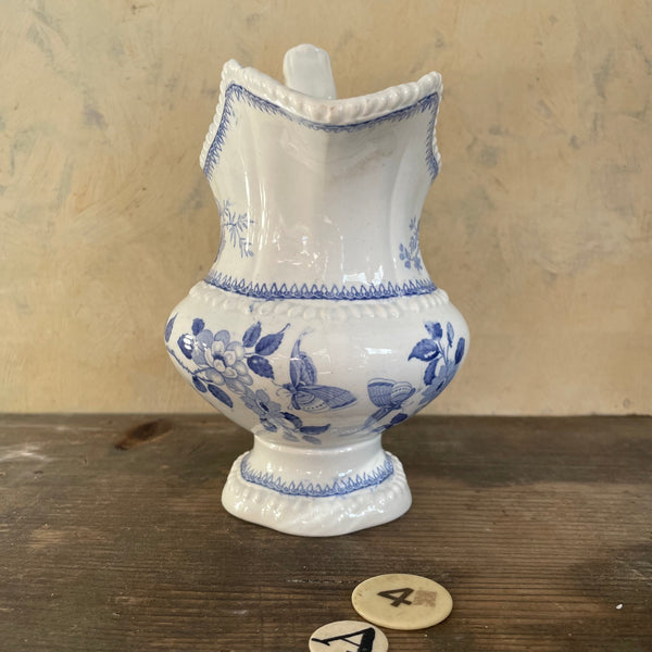 1830s Antique Blue Floral Transfer Jug