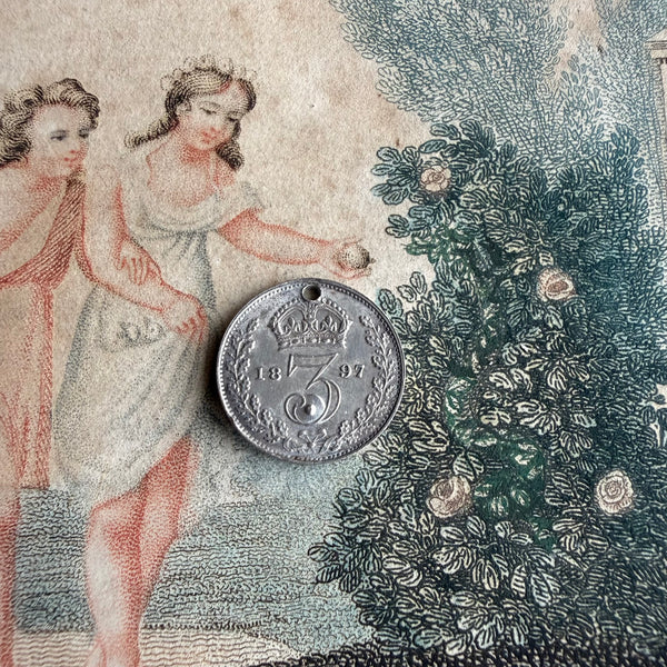 Victorian Gem Inset Love Token Charm