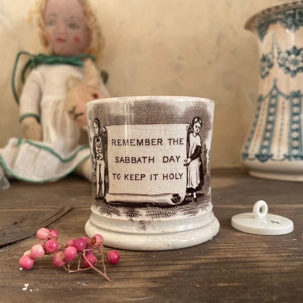 Antique 1840s Motto Mug