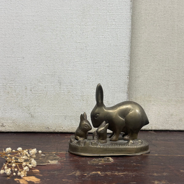 Antique Brass Rabbit Paper Weight