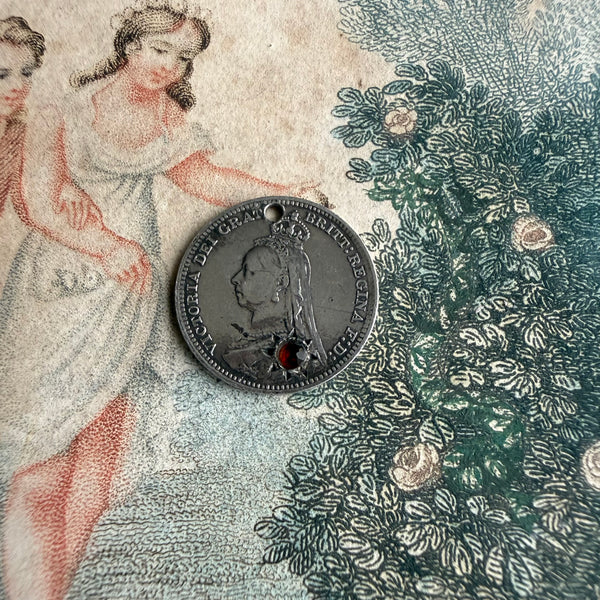 Victorian Gem Inset Love Token Charm