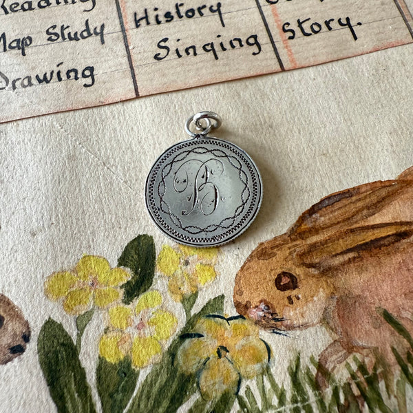 Victorian B Love Token Charm