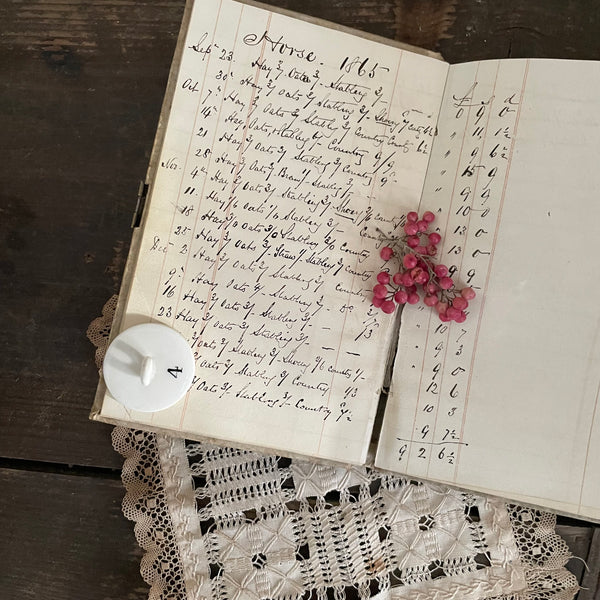 Antique Horse Keeping 1859 Notebook