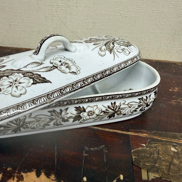 Antique Victorian Floral Tooth Brush Dish