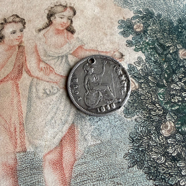 Victorian Bird Pictorial Love Token Charm