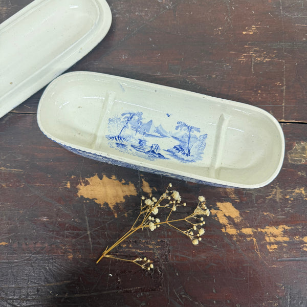 Antique Victorian Floral Tooth Brush Dish