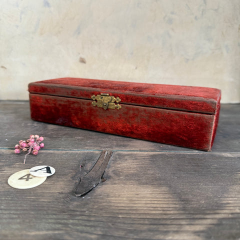 Antique Red Velvet Box
