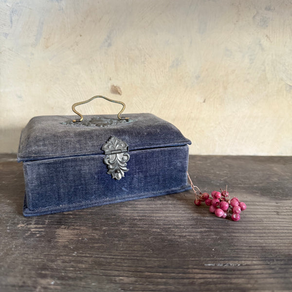 Antique blue Velvet Box