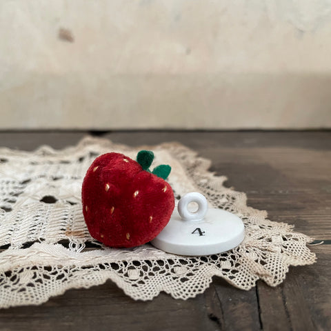 Antique Velvet Strawberry Pin Cushion