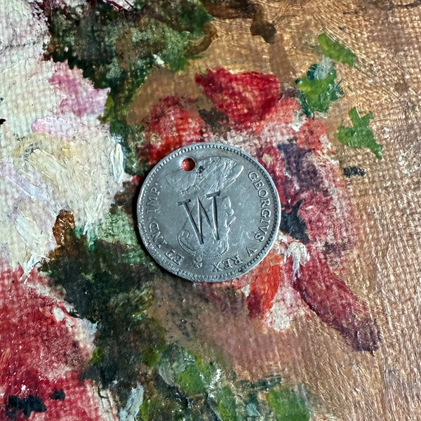 Victorian W Love Token Charm