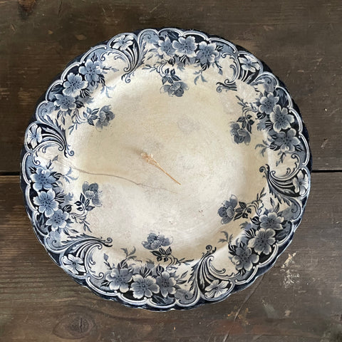 Vintage Floral Crazed Plate